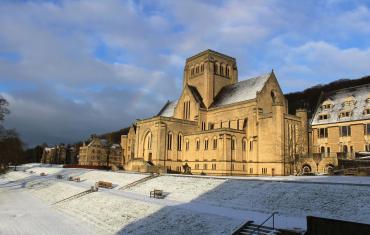 The Abbey Church in the snow